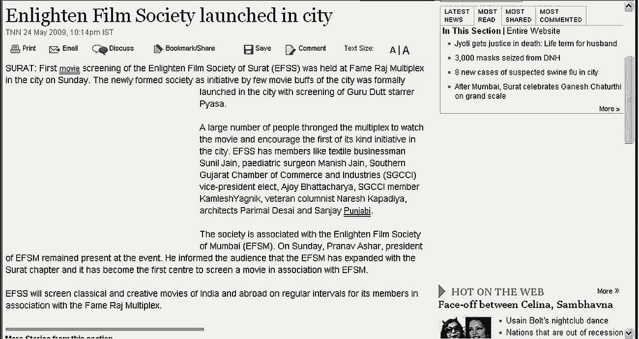 The Times of India: the Surat launch